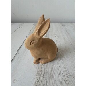 Vintage wooden bunny statue Easter rabbit shabby chic unique